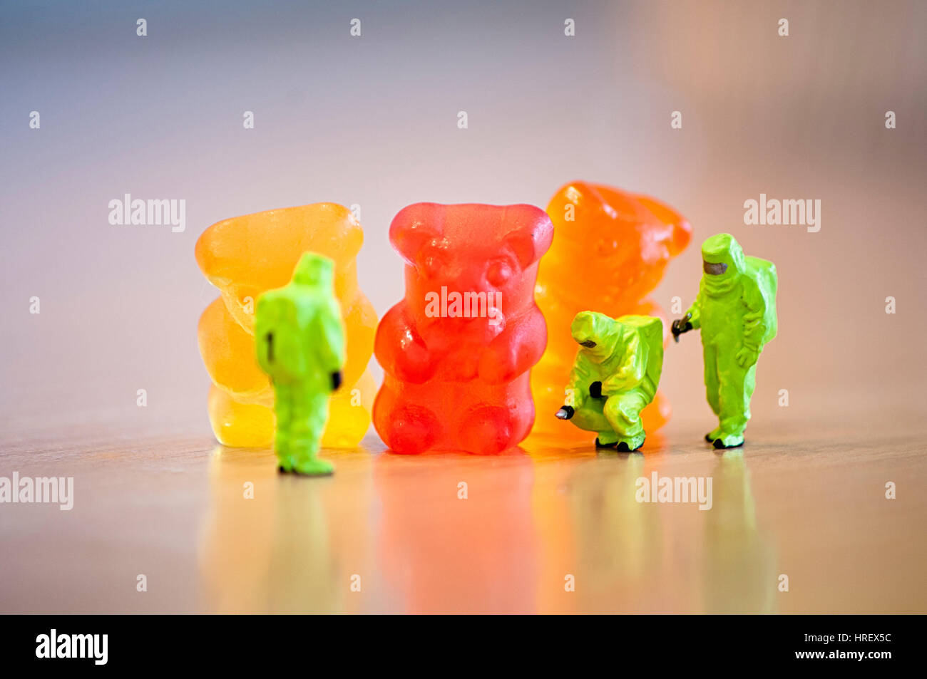 Groupe des ours de Gummi. Concept alimentaire Banque D'Images