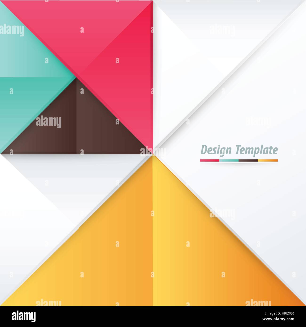 Template Design Triangle rose, bleu, orange, marron. Illustration de Vecteur