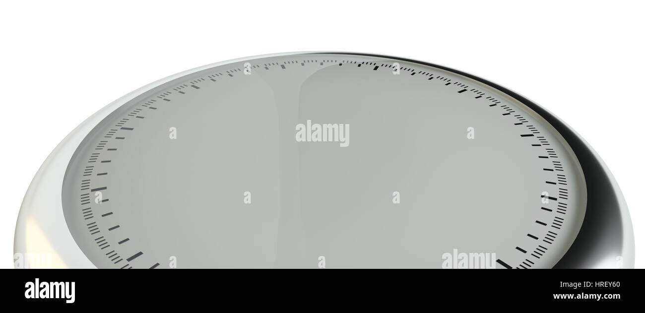 Horloge sans numéros et des flèches. Rendu 3D isolé sur fond blanc. Lieu vide pour votre contenu Banque D'Images