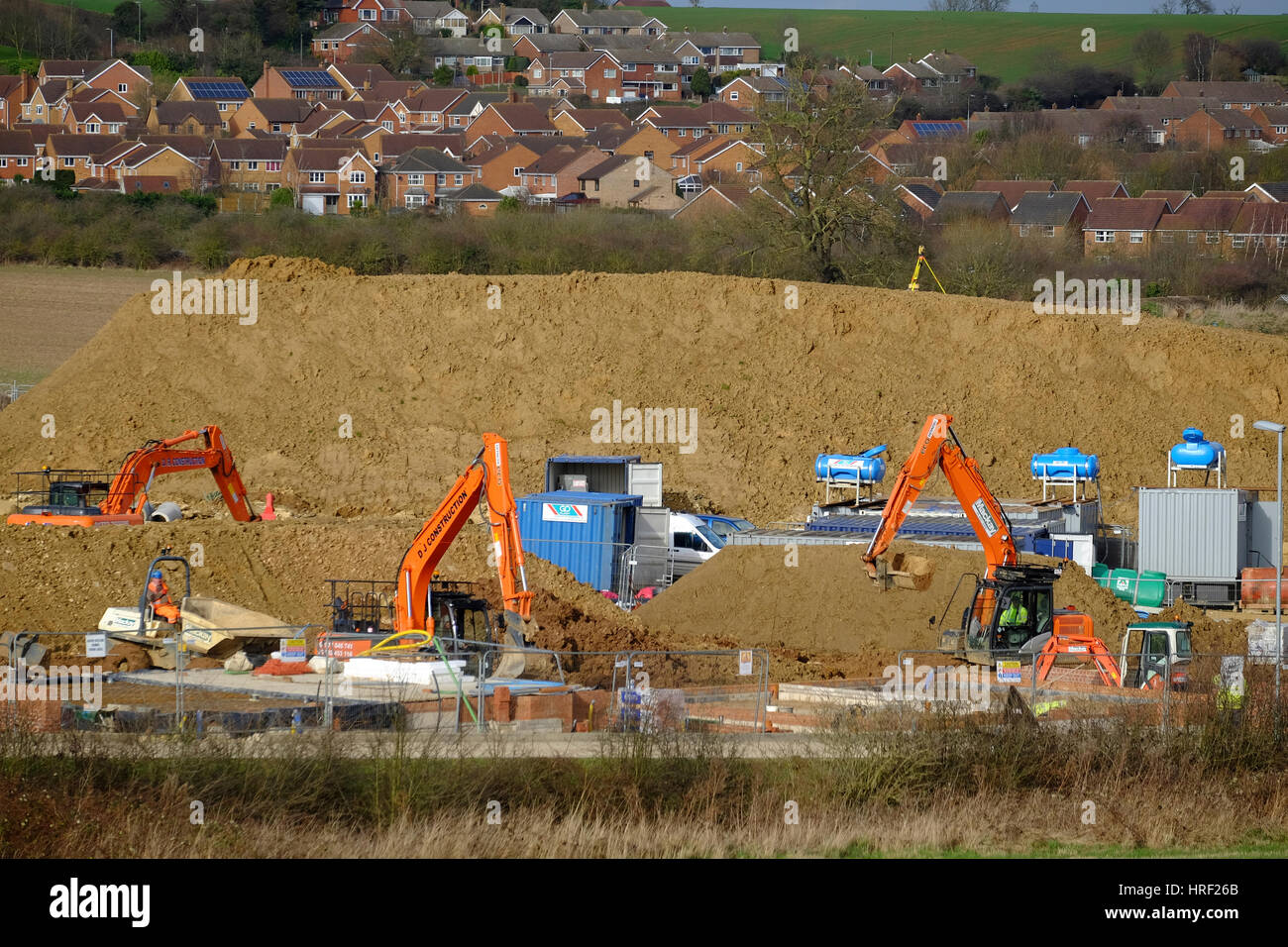 La préparation des terres pour le développement de nouveaux logements, England, UK Banque D'Images