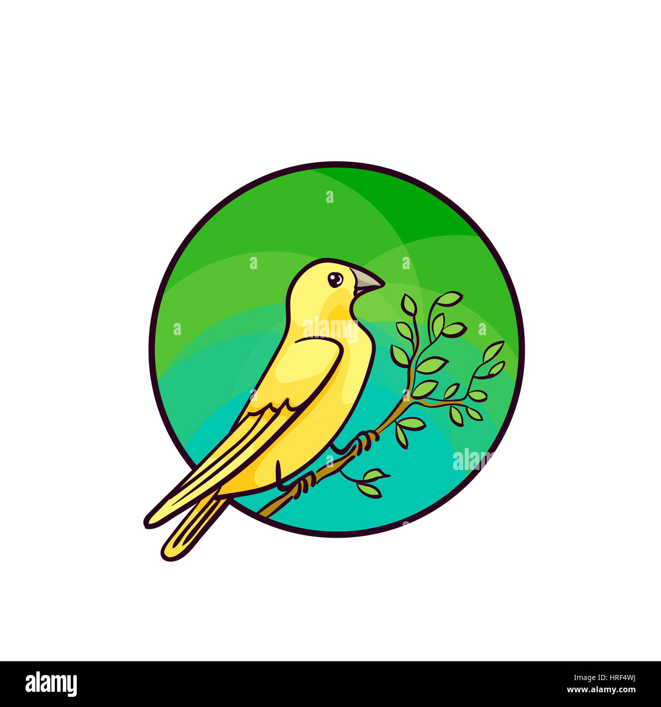 Secteur de l'oiseau. L'art animalier, cute cartoon style, illustration dessiné à la main. Convient pour pet shop zoo ou annonces, design de l'étiquette ou d'aliments pour animaux de l'élément paquet Banque D'Images