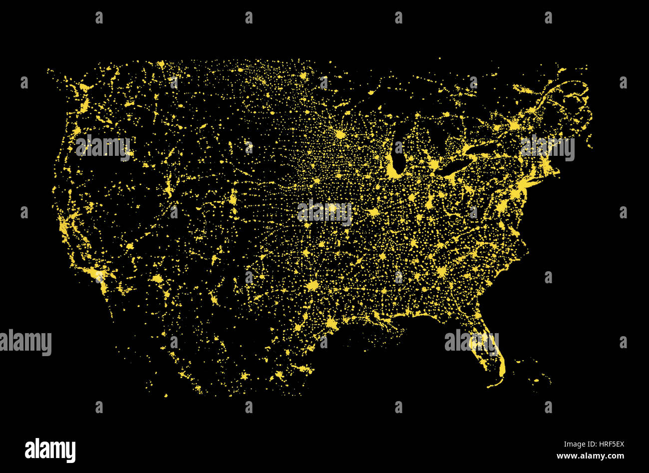 USA pendant la nuit Banque D'Images