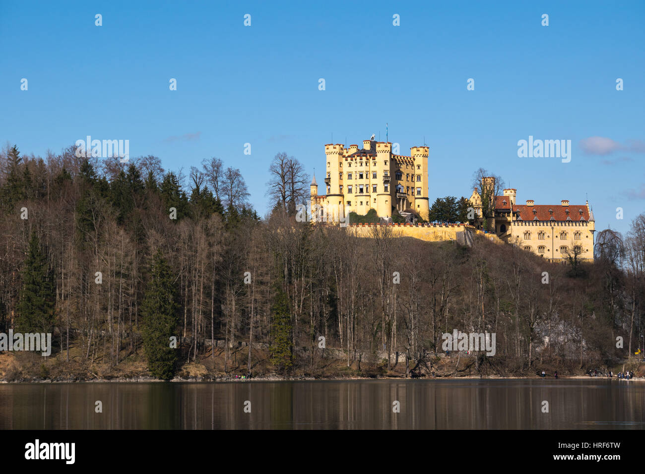 Paysage de printemps, Hohenschwangau, lac Alpsee, Bavaria, Germany, Europe Banque D'Images