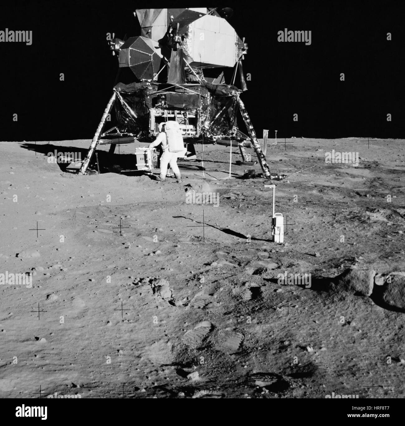 Apollo 11 sur la Lune Banque D'Images