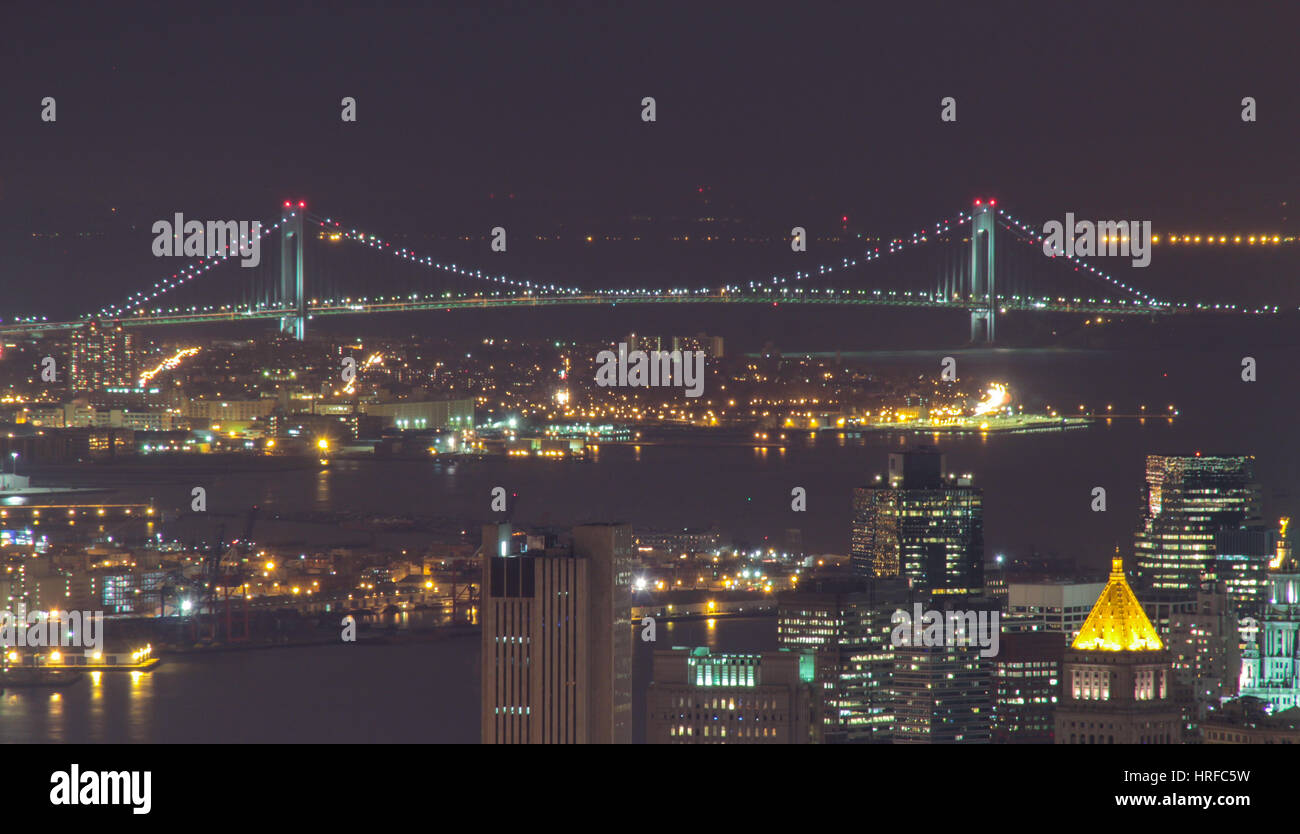 Pont de Brooklyn et Manhattan vu de l'Empire State Building Banque D'Images