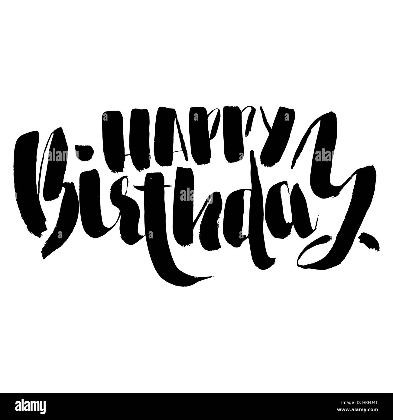 Joyeux anniversaire lettrage pour invitation et carte de souhaits, estampes et affiches. L'inscription à la main, design calligraphique. Vector illustration Illustration de Vecteur