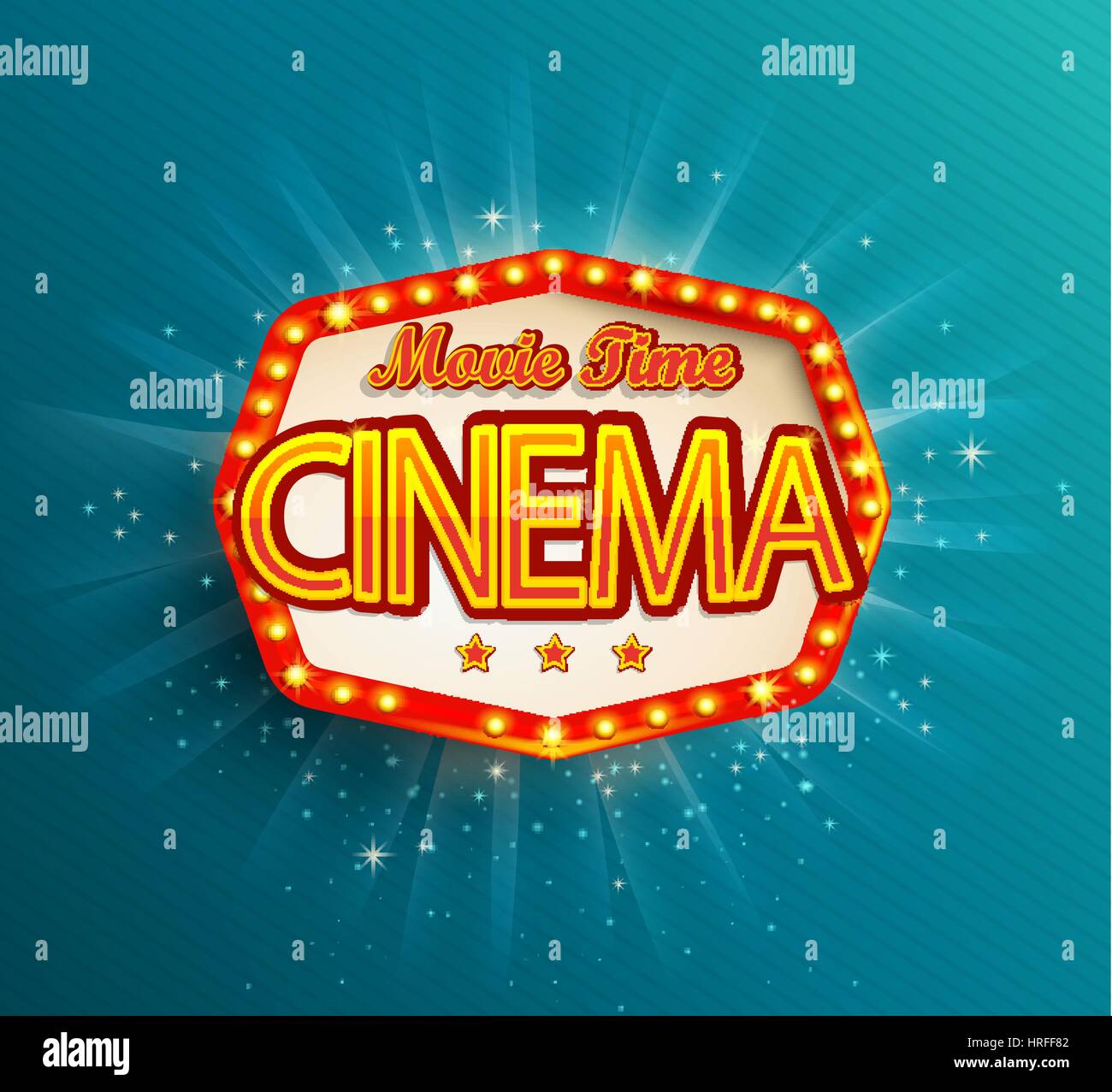 L'emblème du cinéma vintage Illustration de Vecteur L'emblème du cinéma vintage Illustration de Vecteur