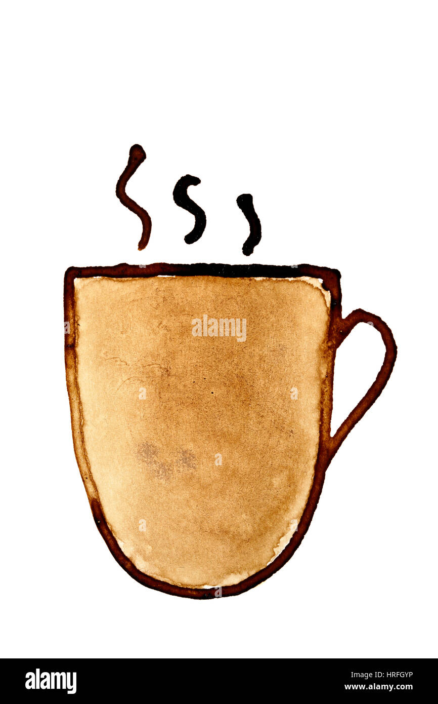 Tasse de café avec de la vapeur d'esquisser dans le café Banque D'Images