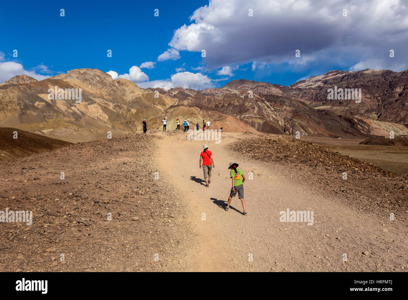 Les gens, touristes, visiteurs, l'artiste, les Black Mountains, Death Valley National Park, Death Valley, California, United States, Amérique du Nord Banque D'Images