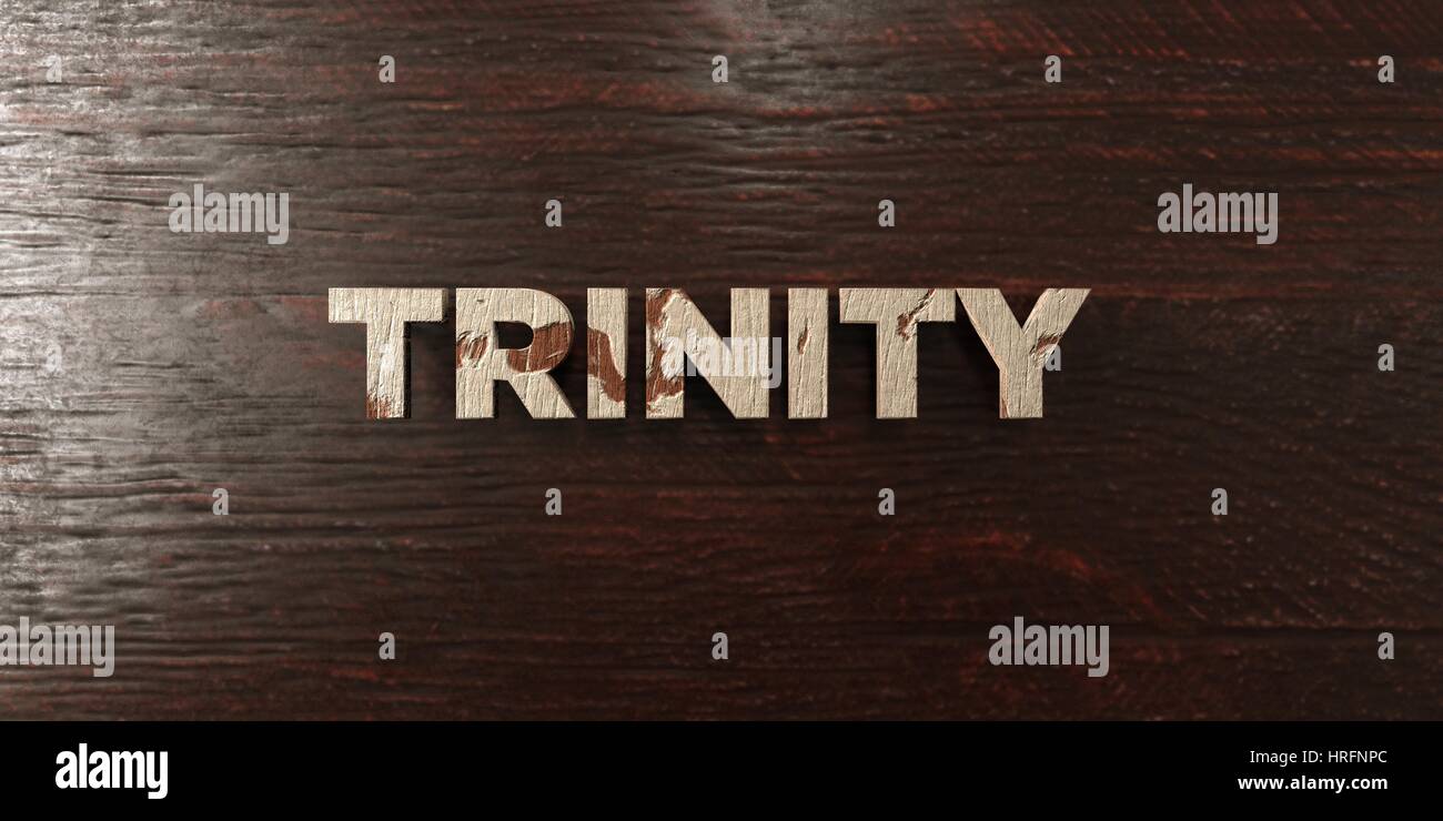 Trinity - grungy titre en bois sur l'érable - rendu 3D d'images libres de droits. Cette image peut être utilisée pour un site web en ligne bannière publicitaire ou d'une p Banque D'Images