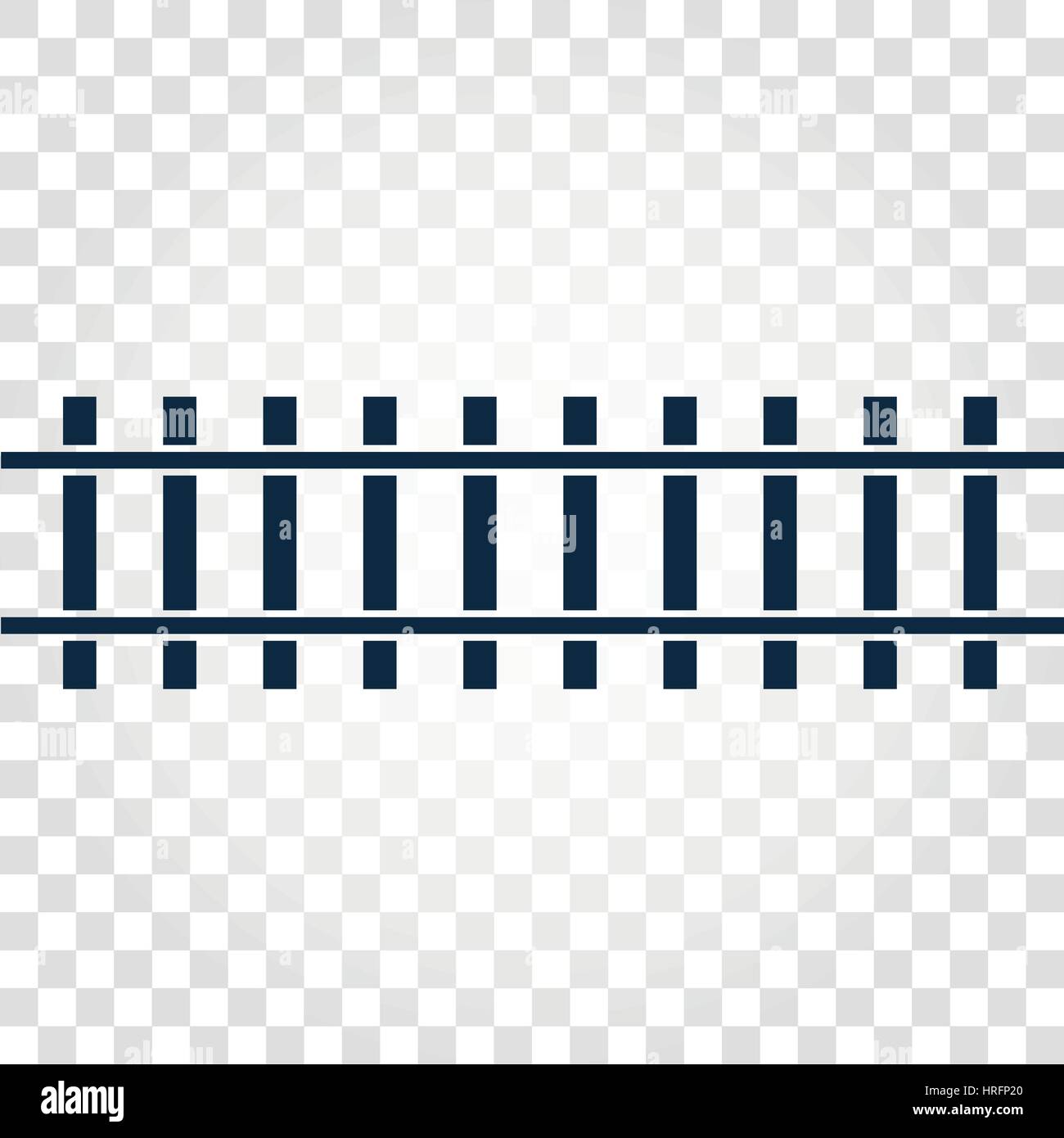 Les rails de chemin de fer isolée, vue de dessus, les éléments de l'échelle des illustrations vectorielles sur fond dégradé à carreaux Illustration de Vecteur