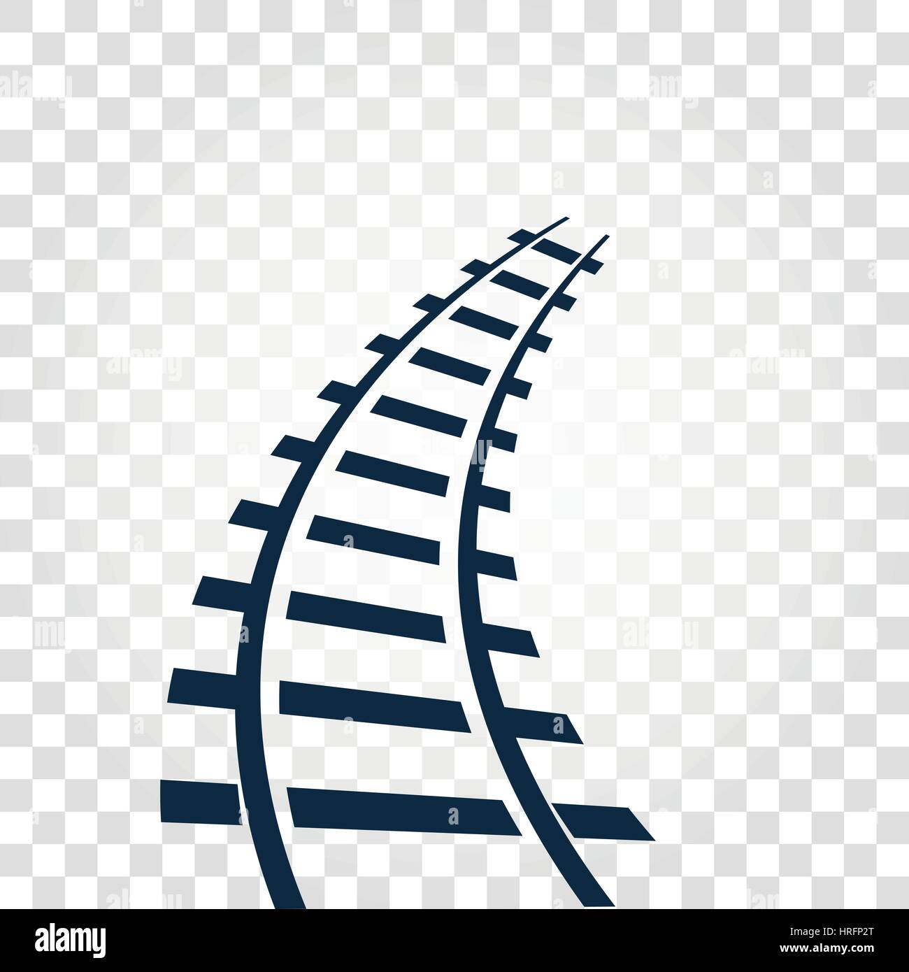 Les rails de chemin de fer isolée, vue de dessus, les éléments de l'échelle des illustrations vectorielles sur fond dégradé à carreaux Illustration de Vecteur