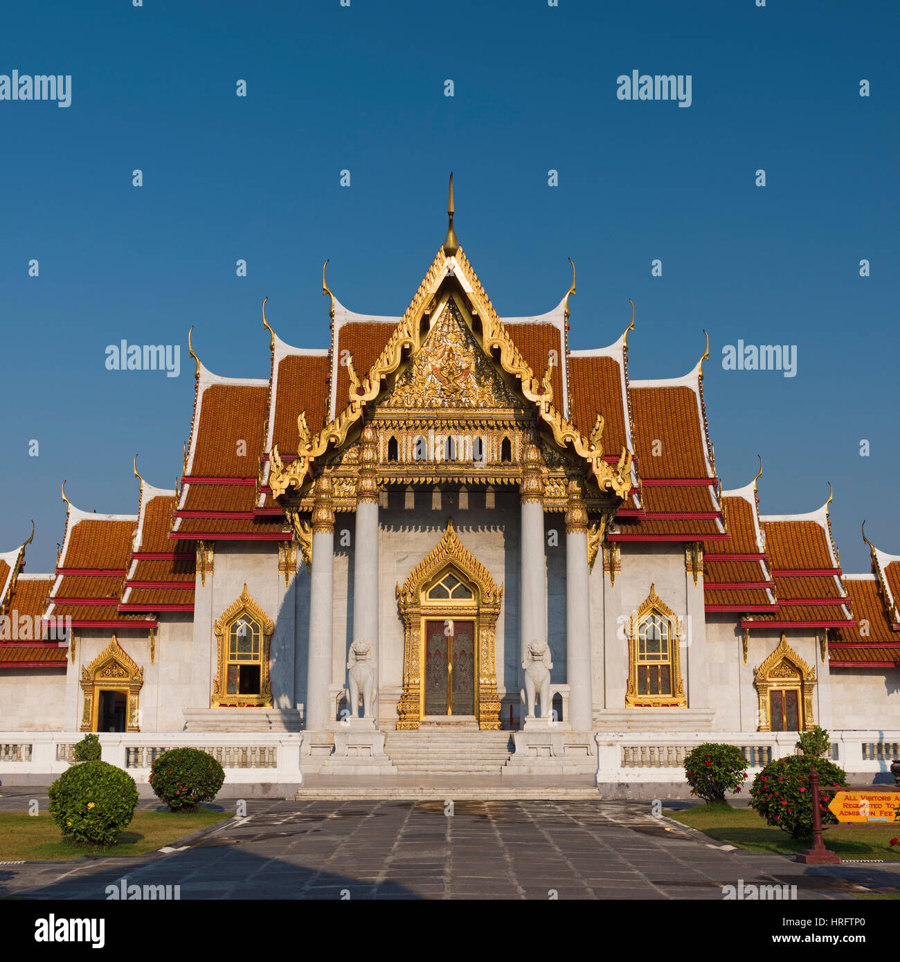 Le temple Wat Benchamabophit en Thaïlande Bangkok Banque D'Images