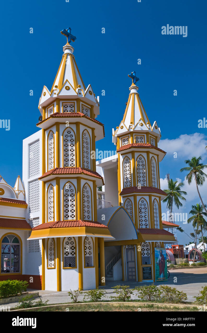 Notre Dame de l'église de Santé Azur Tamil Nadu Inde Banque D'Images