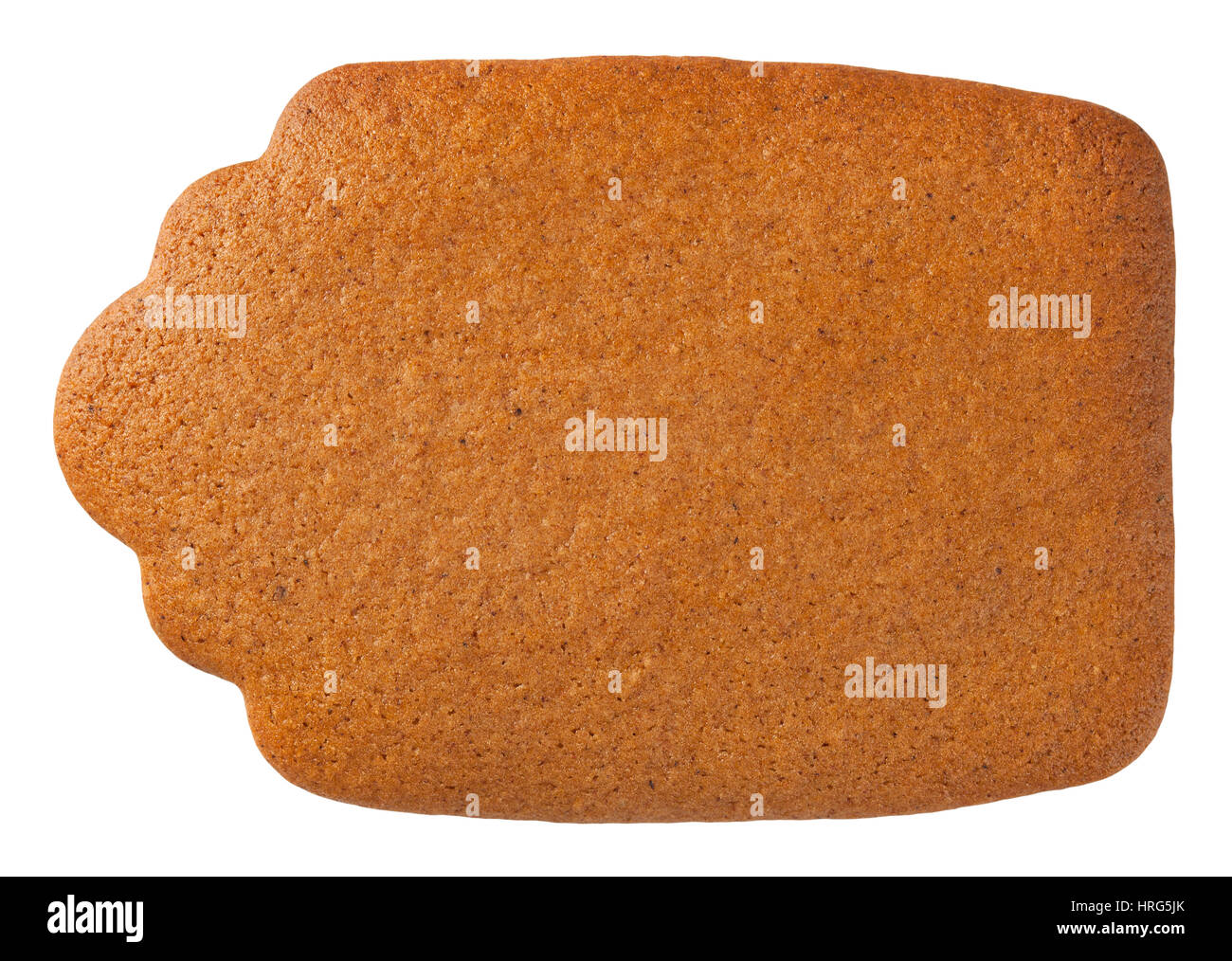 Gingerbread cookie label isolé sur fond blanc. Vue d'en haut Banque D'Images