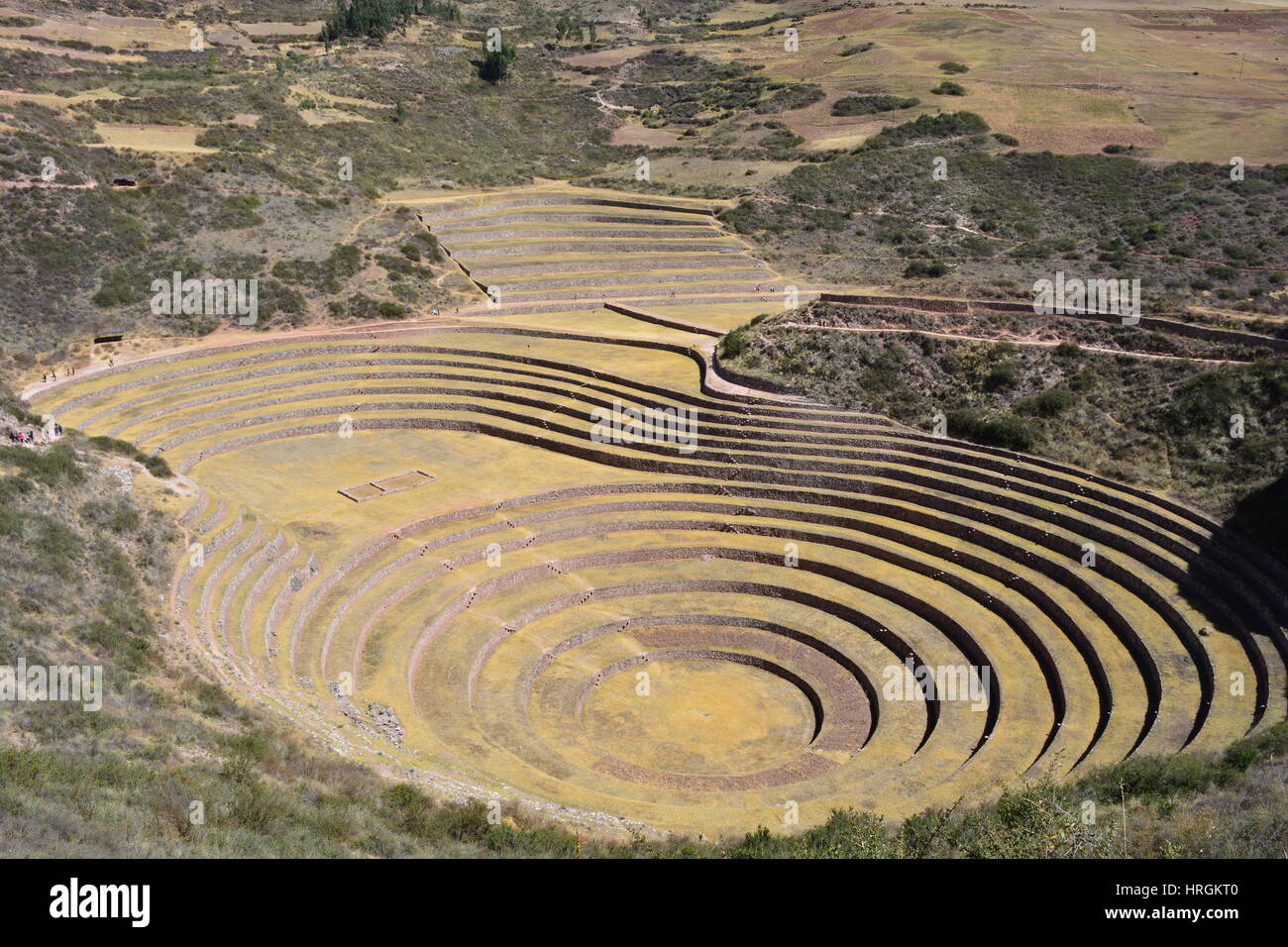 Photo de la murène, un ancien centre havest créé par la civilisation Inca, à Cusco, Pérou Banque D'Images