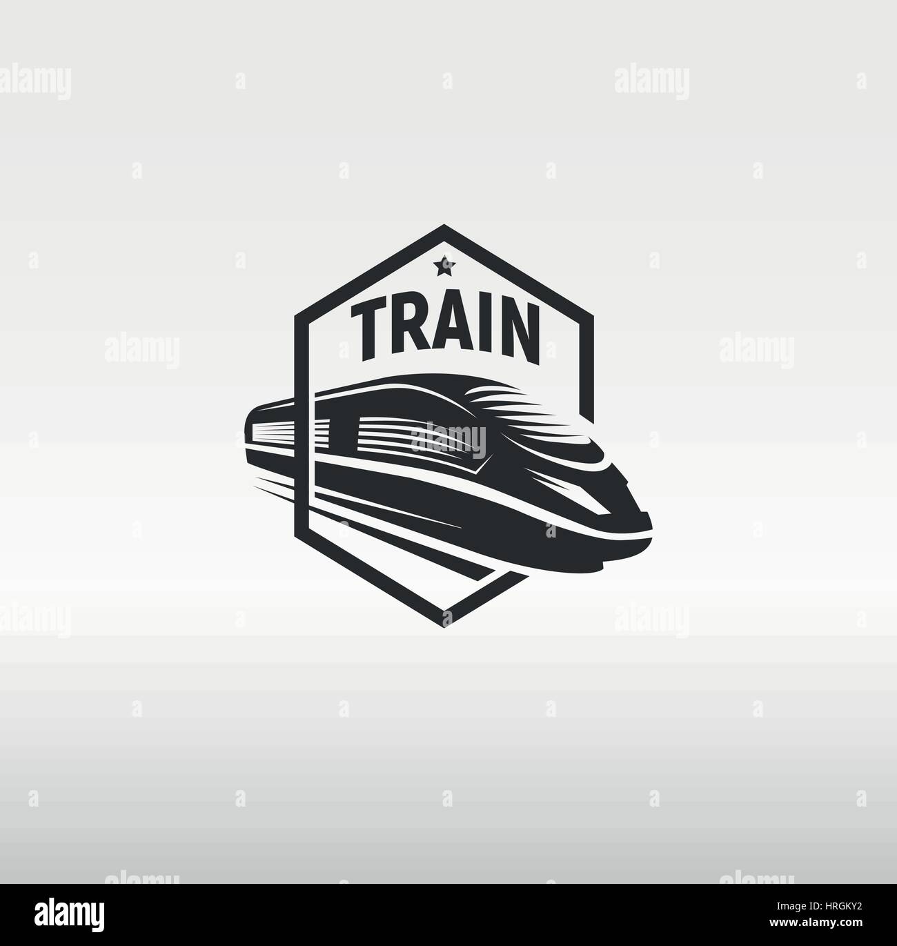 Gravure moderne monochrome isolé train style dans l'image logo sur fond blanc vector illustration Illustration de Vecteur
