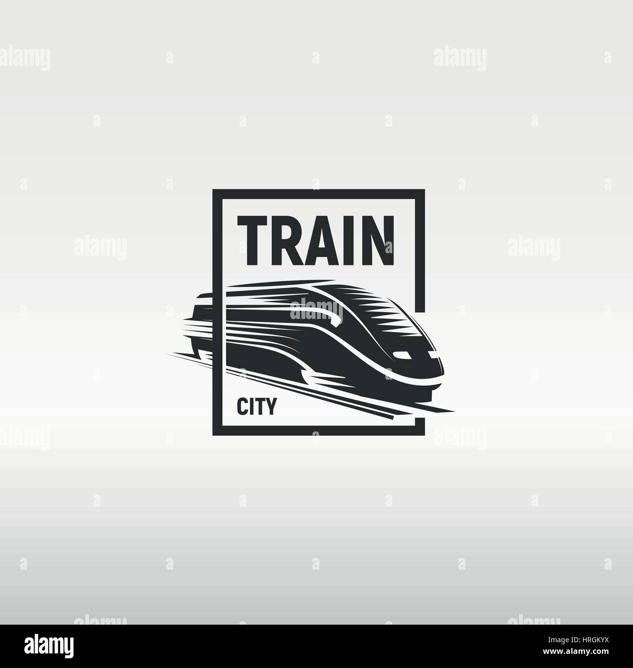 Gravure moderne monochrome isolé train style dans l'image logo sur fond blanc vector illustration Illustration de Vecteur