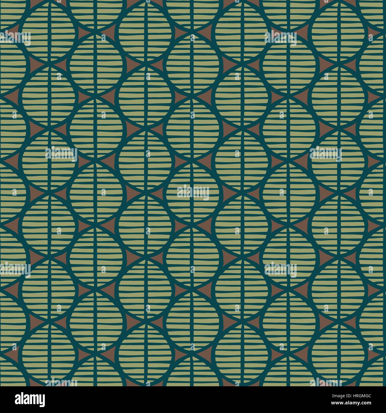 Motif floral seamless primitif avec des feuilles. L'origine ethnique, tribal, géométrie simpliste emerald et Brown. Le design textile. Illustration de Vecteur