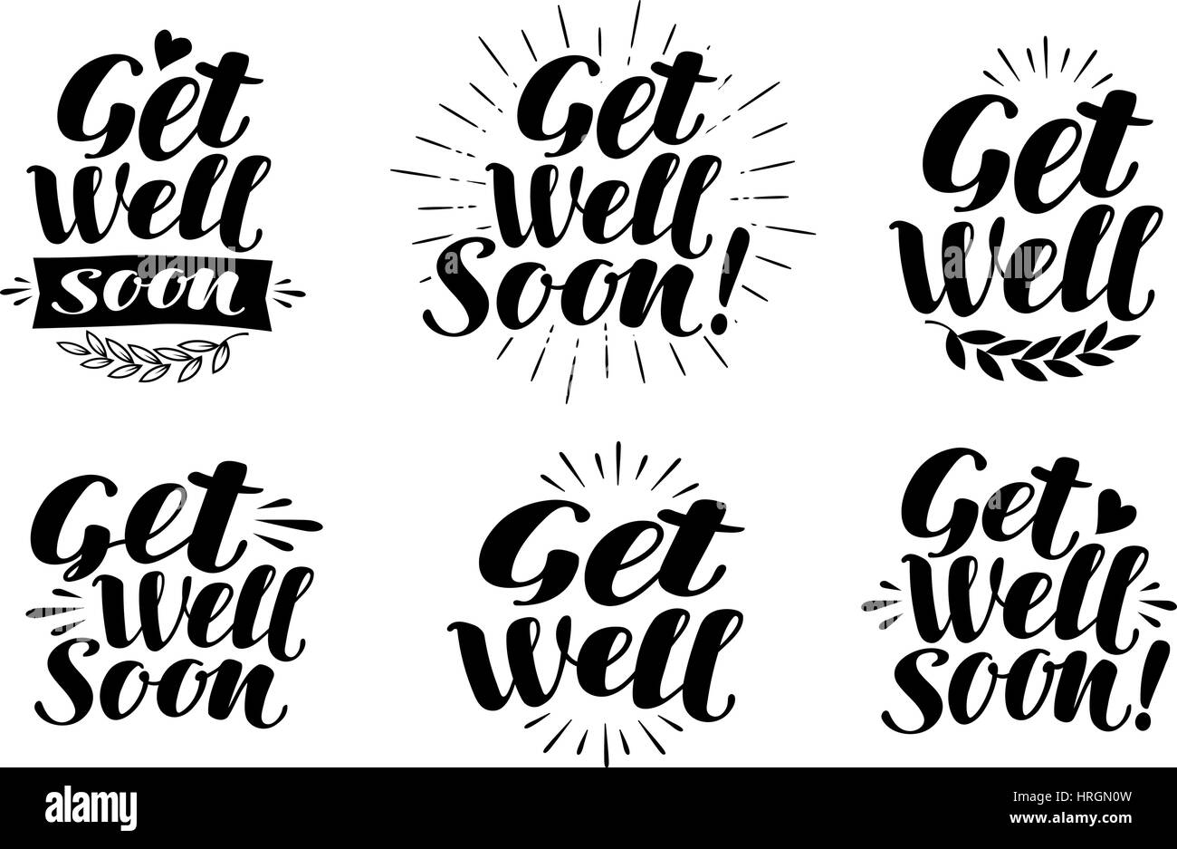 Get Well Soon, label. World, français, Santé, médecine, symbole de l'hôpital. Le lettrage, calligraphie vector illustration Illustration de Vecteur