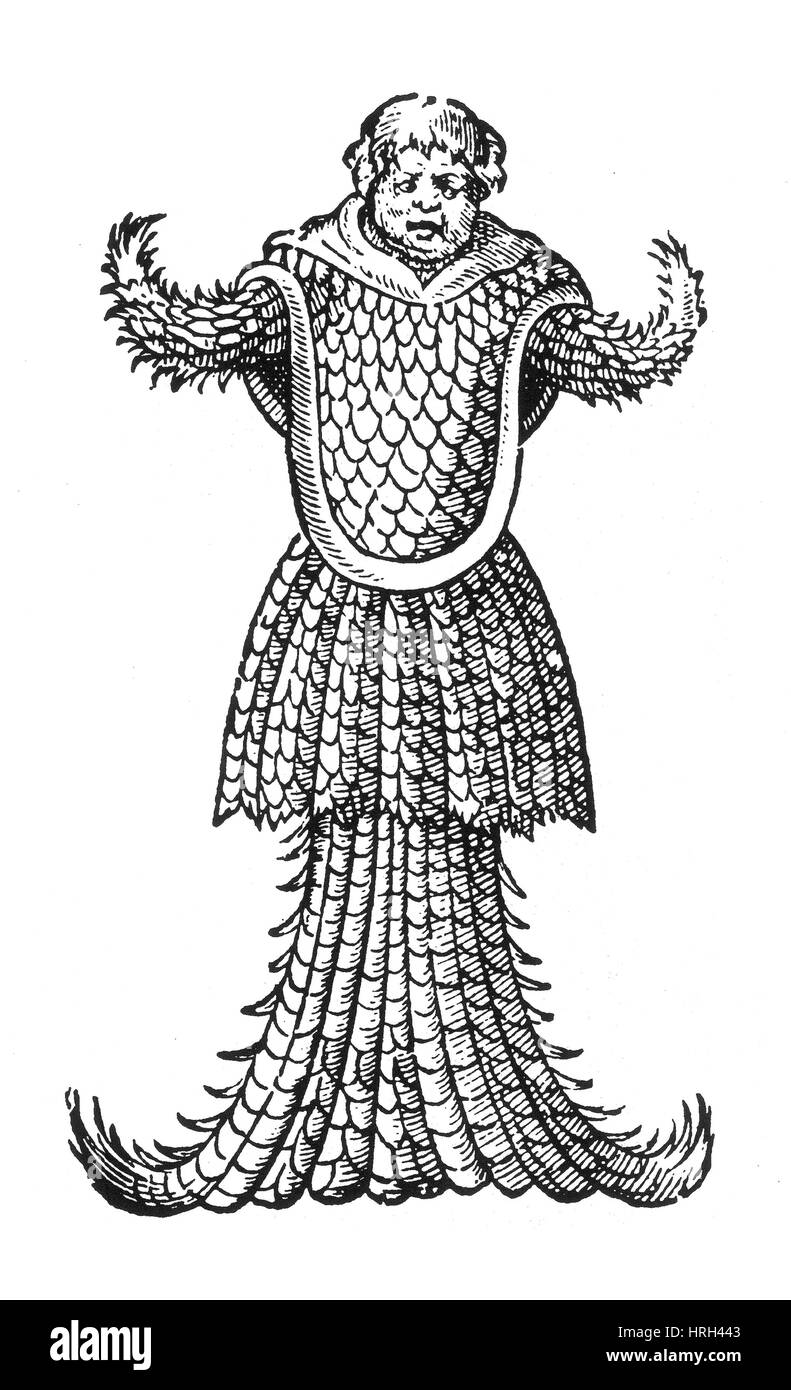 Moine de mer, monstre légendaire, 16e siècle Banque D'Images
