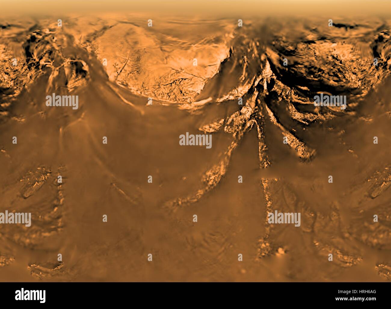 Projection de Mercator de Huygens sur Titan Banque D'Images