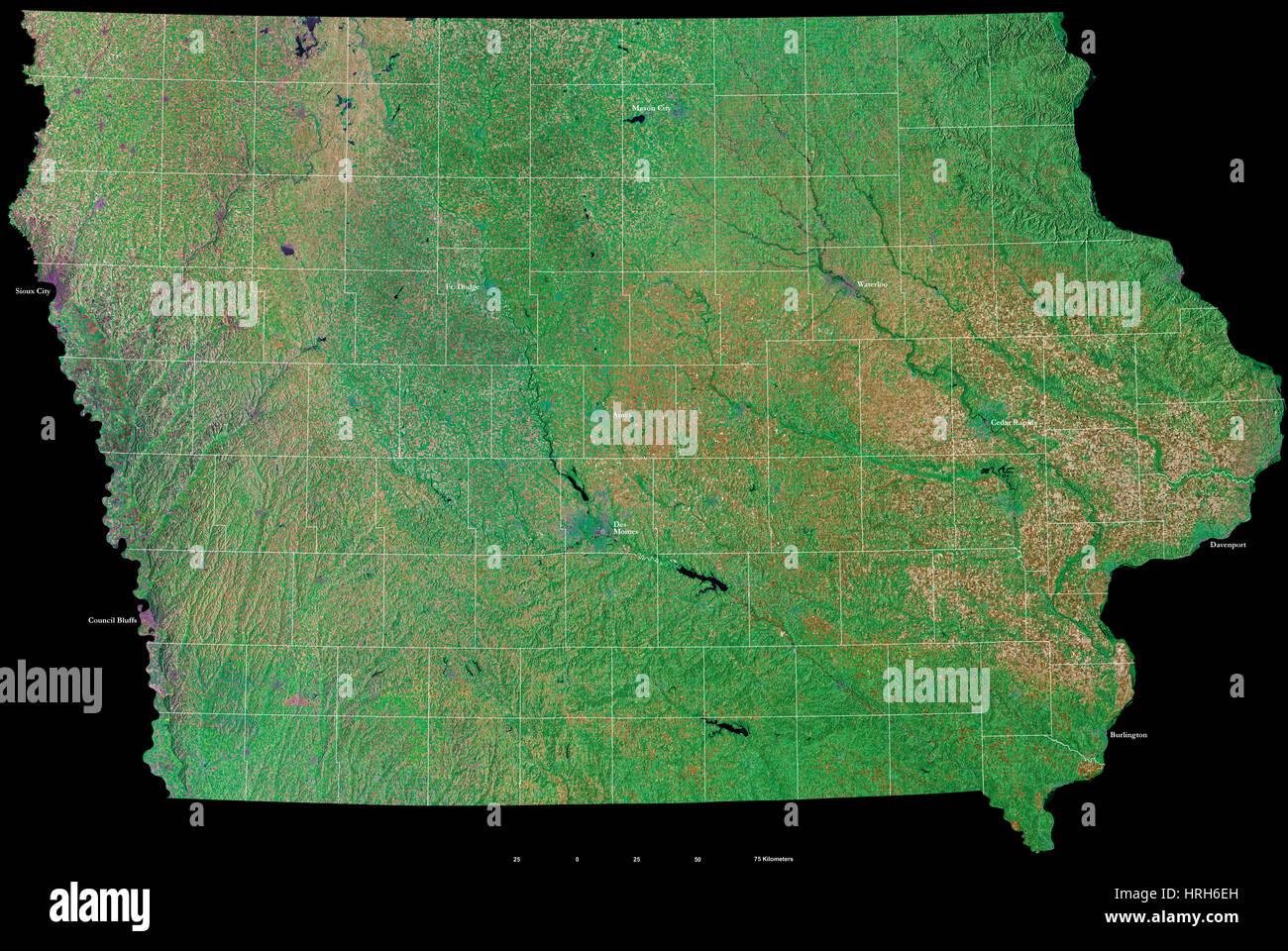 Carte de l'iowa Banque de photographies et d’images à haute résolution ...