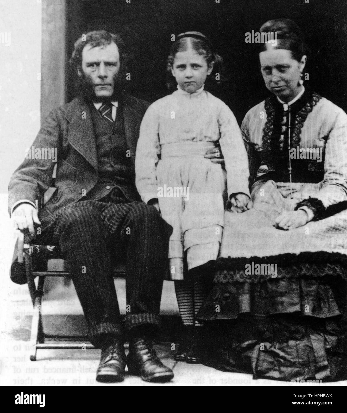 Beatrix Potter jeune avec ses parents, 1877 Banque D'Images