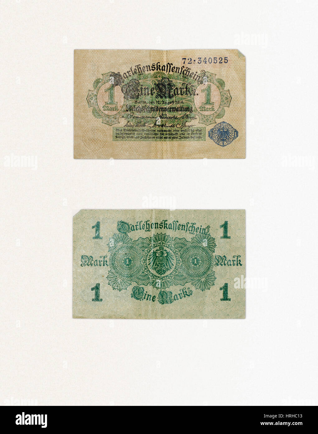 La première guerre mondiale, la monnaie allemande, 1914 Banque D'Images