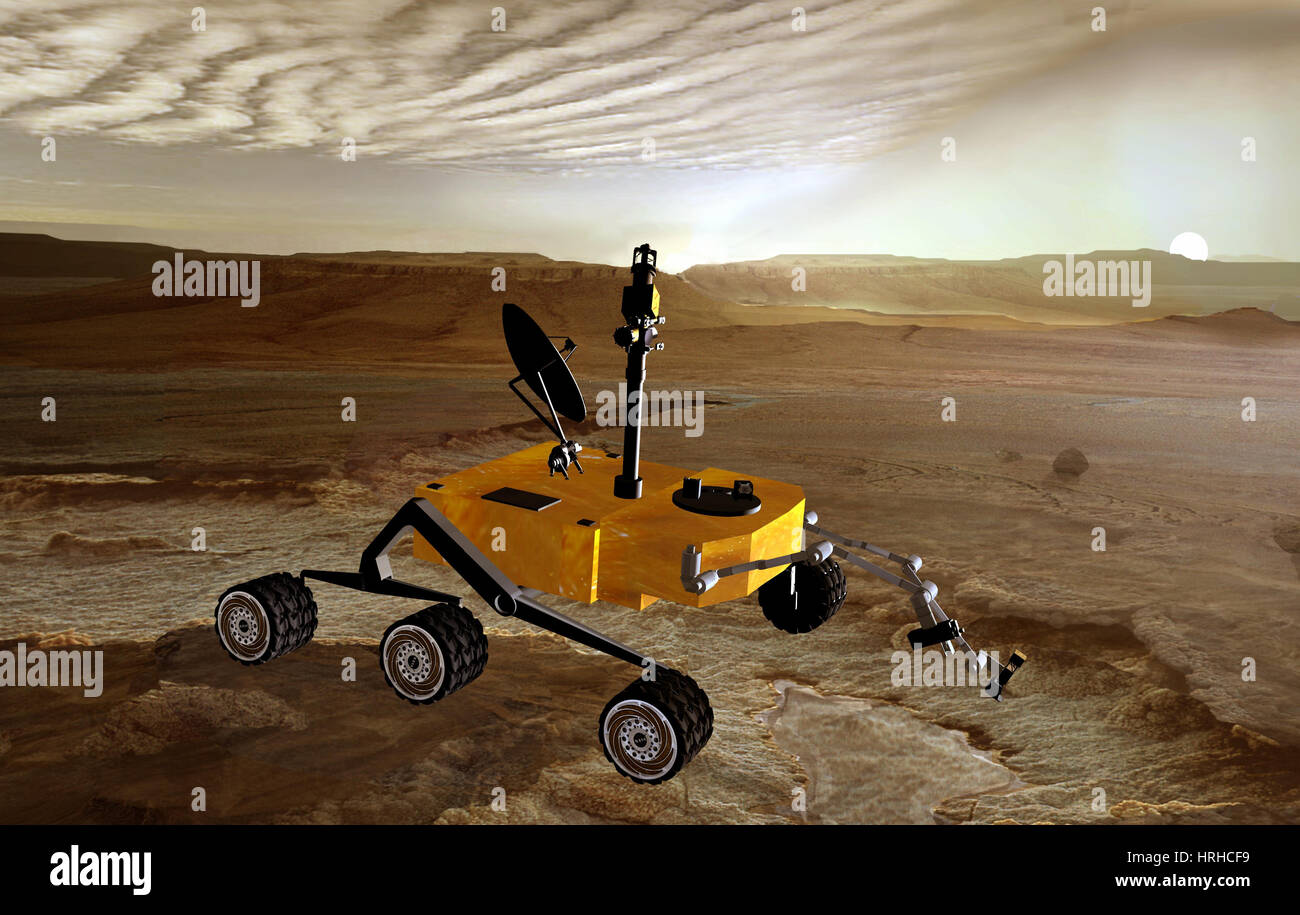 Mars Rover, vue d'artiste Banque D'Images