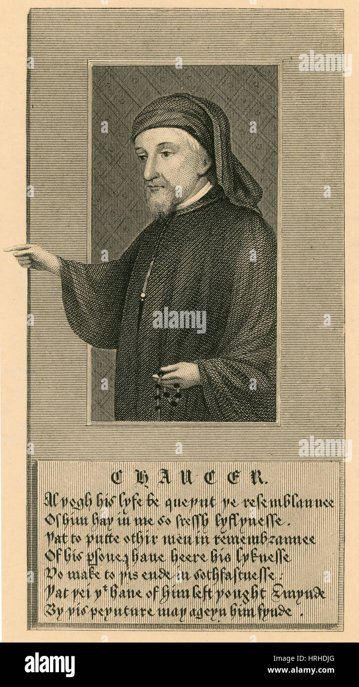 Geoffrey Chaucer, père de la littérature anglaise Banque D'Images