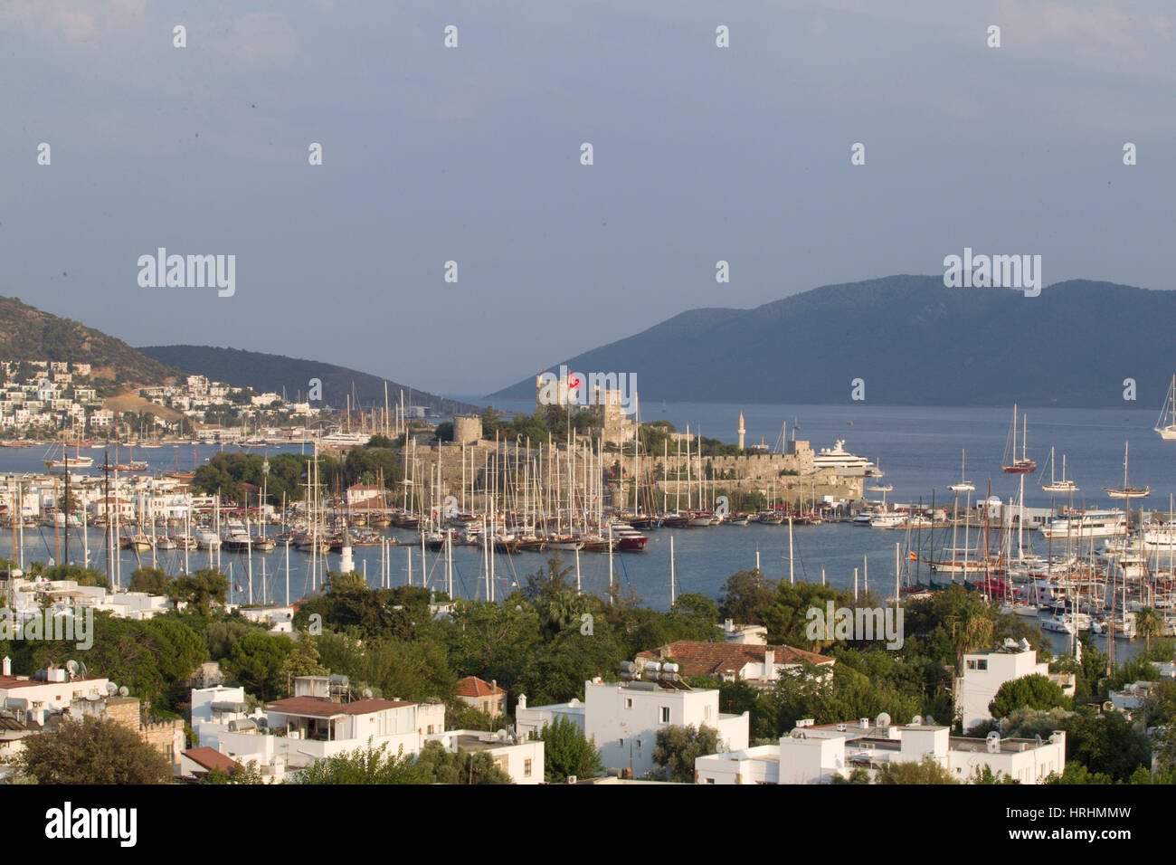 Le château de Bodrum Bodrum dans Harbor-One des sept merveilles du monde antique. Banque D'Images