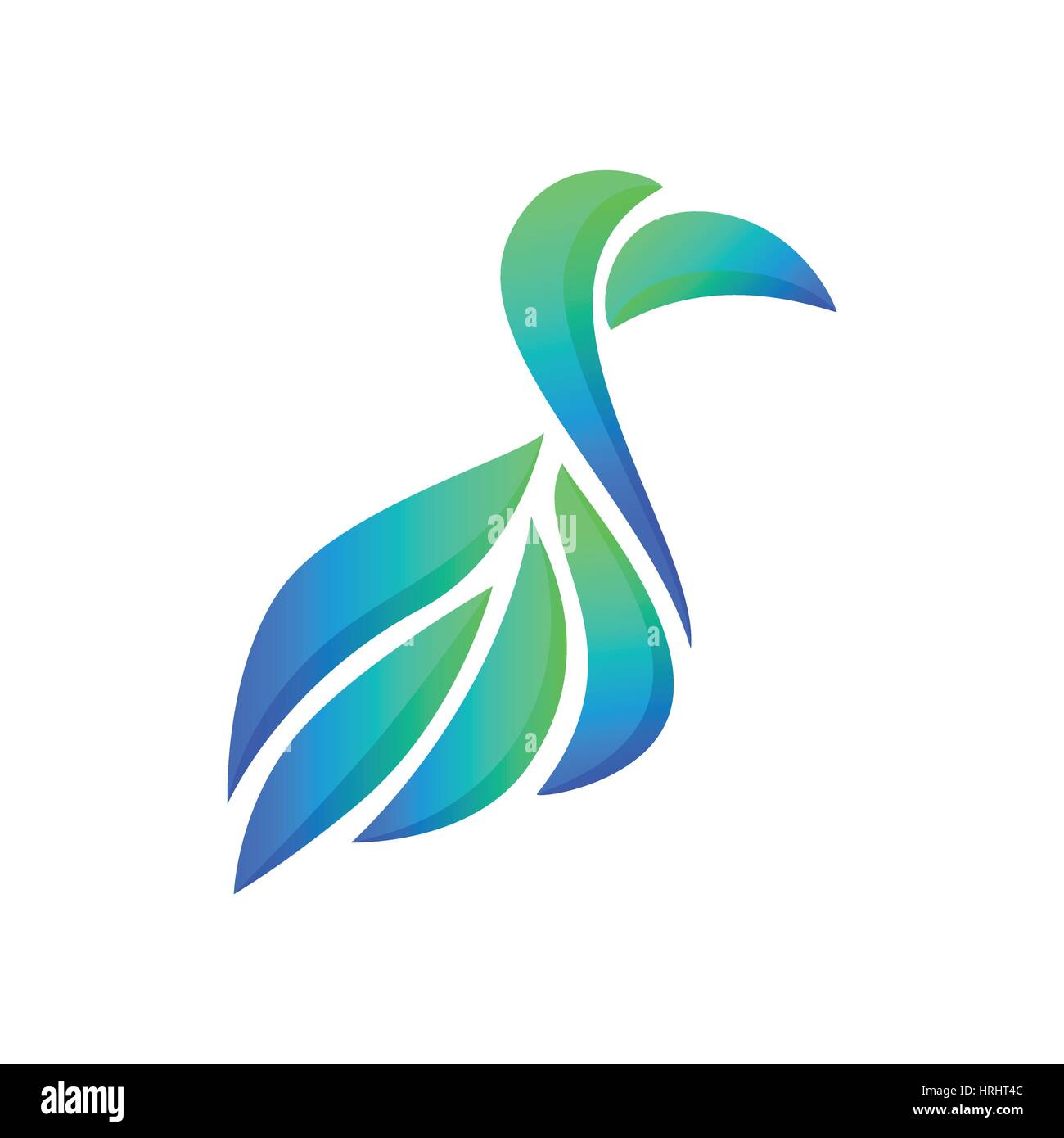 Abstract glowing oiseau gradient avec grande composition sur fond blanc bec Illustration de Vecteur