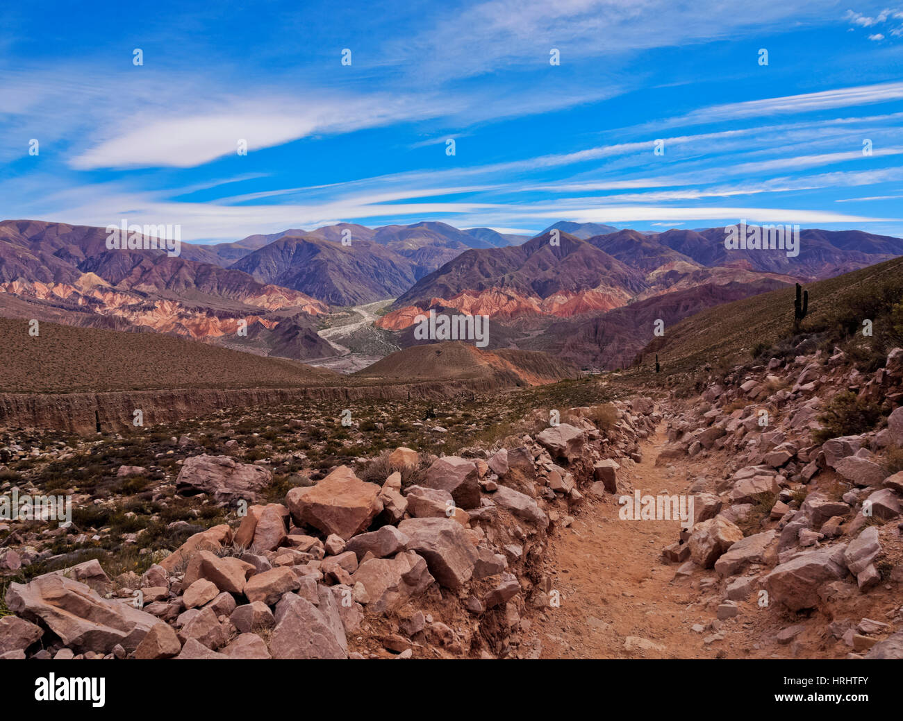 Paysage de montagnes environnantes, Tilcara, Province de Jujuy, Argentine Banque D'Images