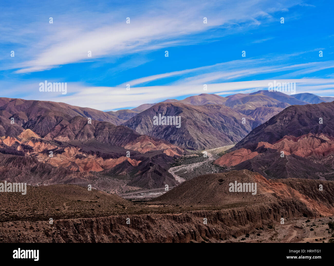 Paysage de montagnes environnantes, Tilcara, Province de Jujuy, Argentine Banque D'Images