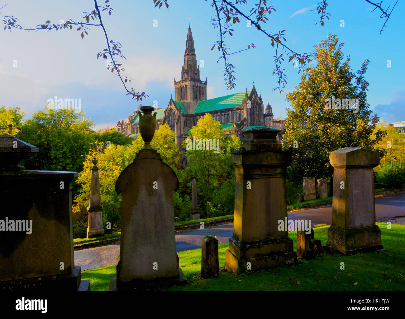 La Nécropole, vue vers la cathédrale saint Mungo, Glasgow, Ecosse, Royaume-Uni Banque D'Images