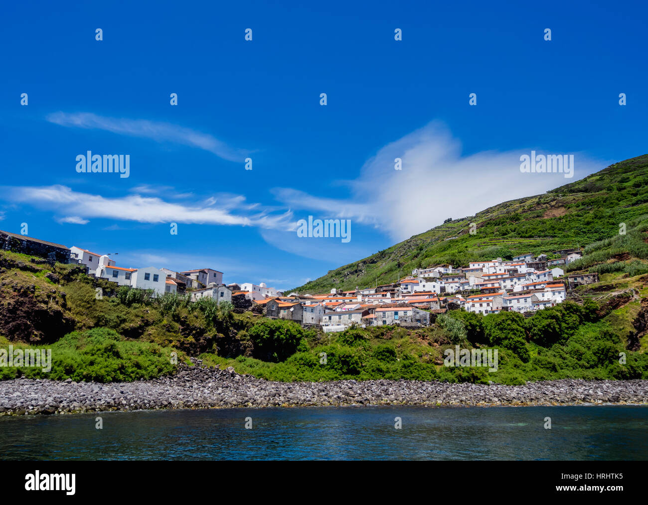 Vue de la Vila do Corvo, Corvo, Açores, Portugal, Atlantique Banque D'Images