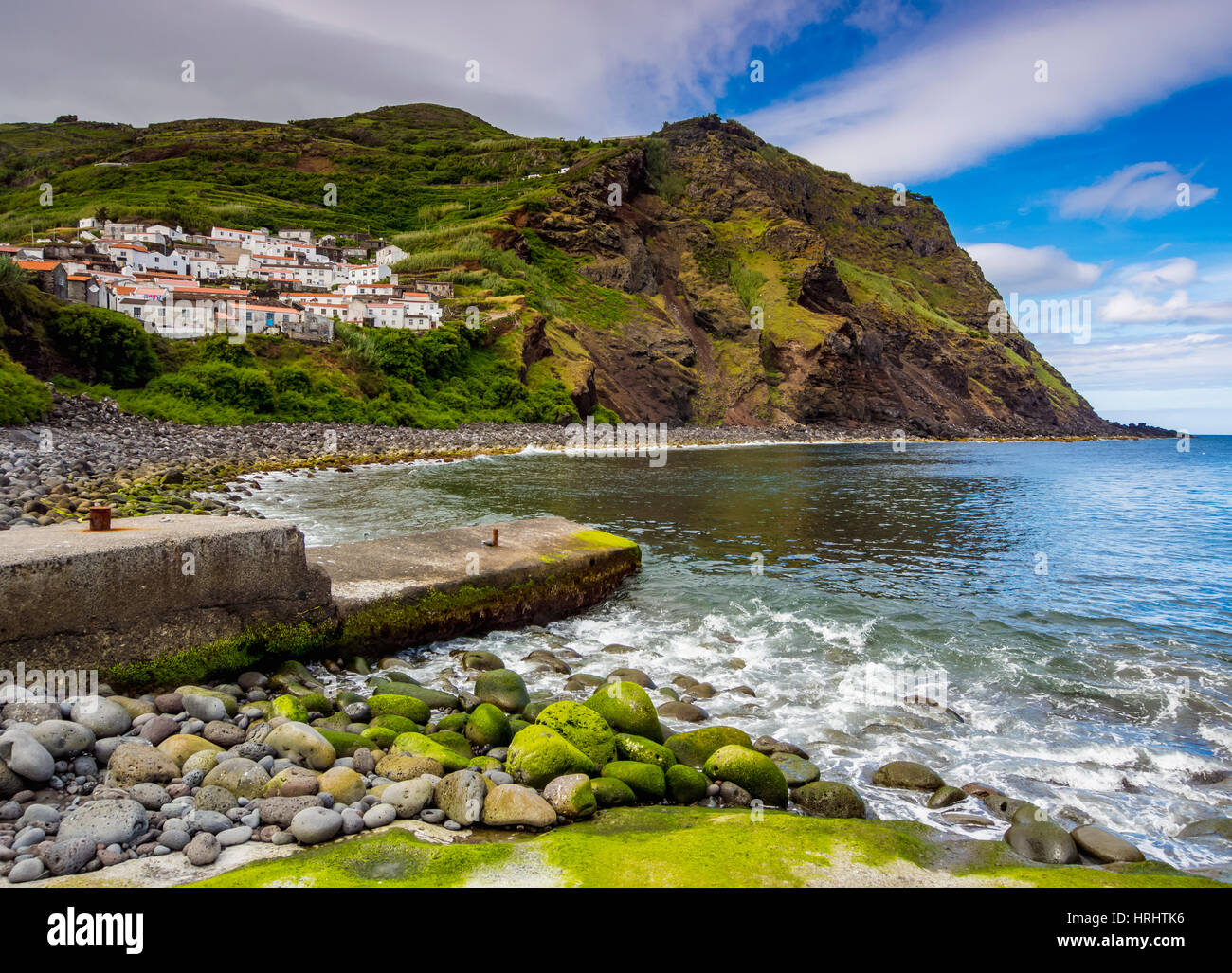 Vue de la Vila do Corvo, Corvo, Açores, Portugal, Atlantique Banque D'Images