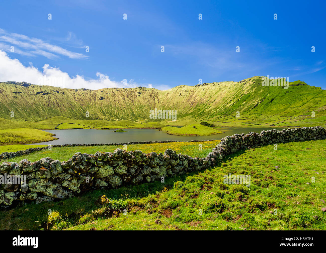 Paysage de la Caldeirao do Corvo, Corvo, Açores, Portugal, Atlantique Banque D'Images