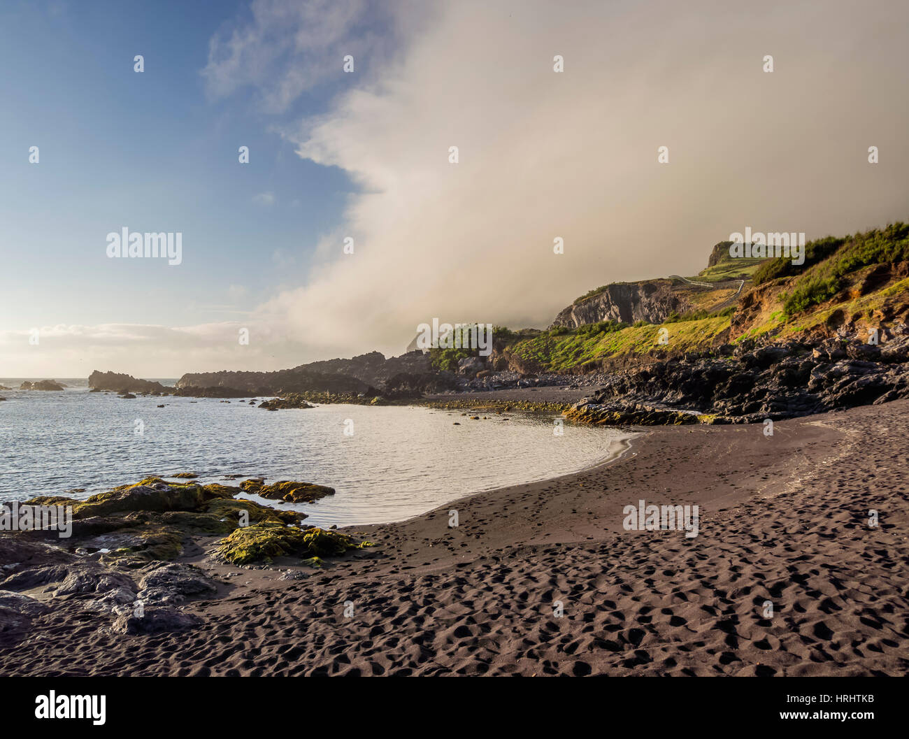 Plage près de Vila do Corvo, Corvo, Açores, Portugal, Atlantique Banque D'Images