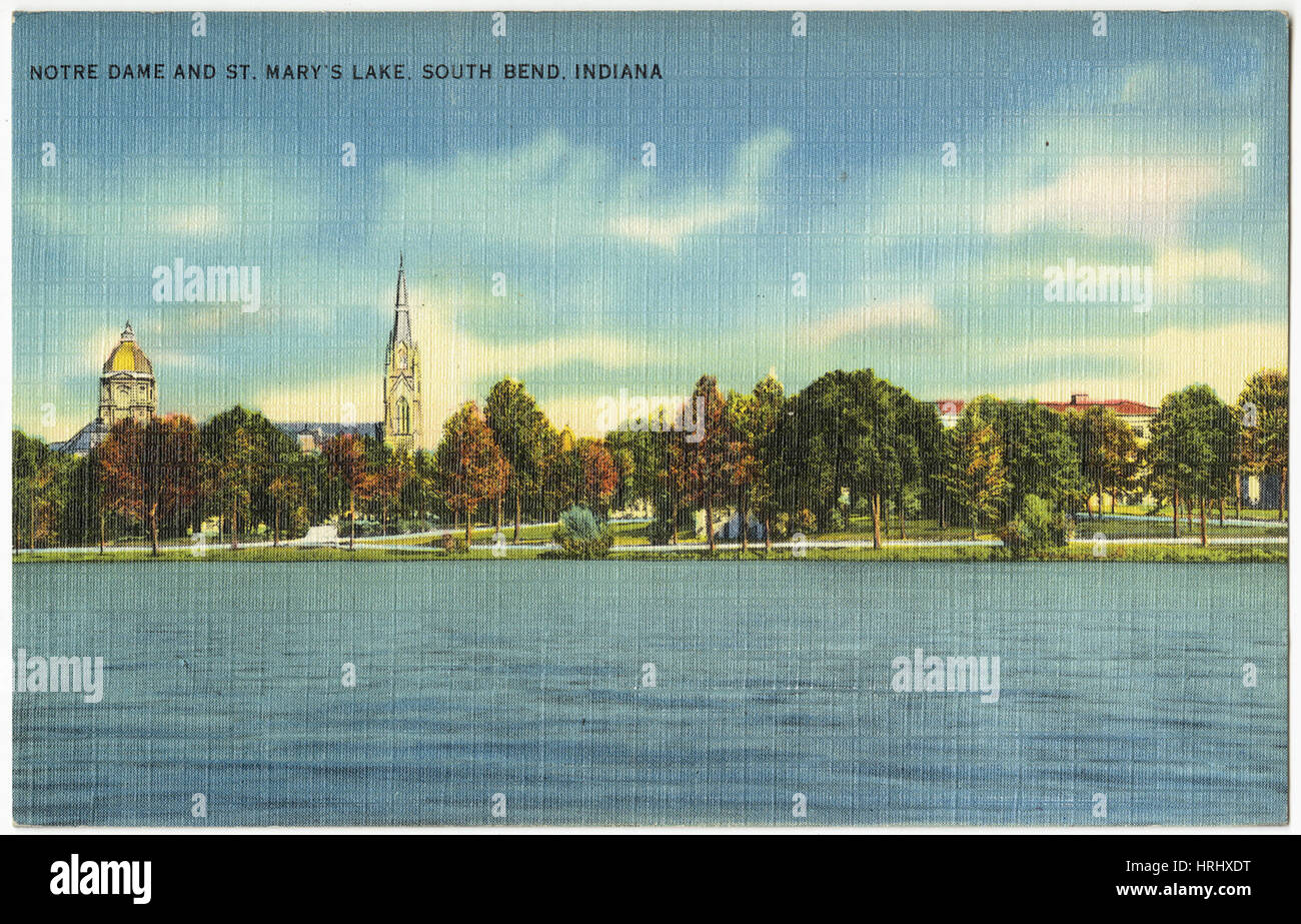 Indiana - Notre Dame et Saint Mary's Lake, South Bend, Indiana Banque D'Images