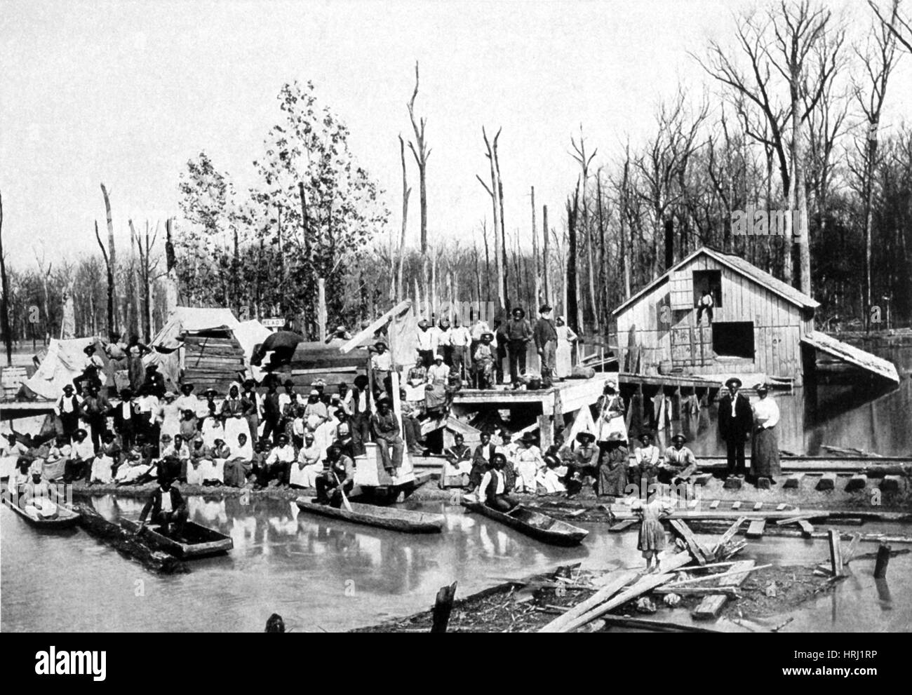 Les dommages causés par les inondations du Mississippi, 1912 Banque D'Images