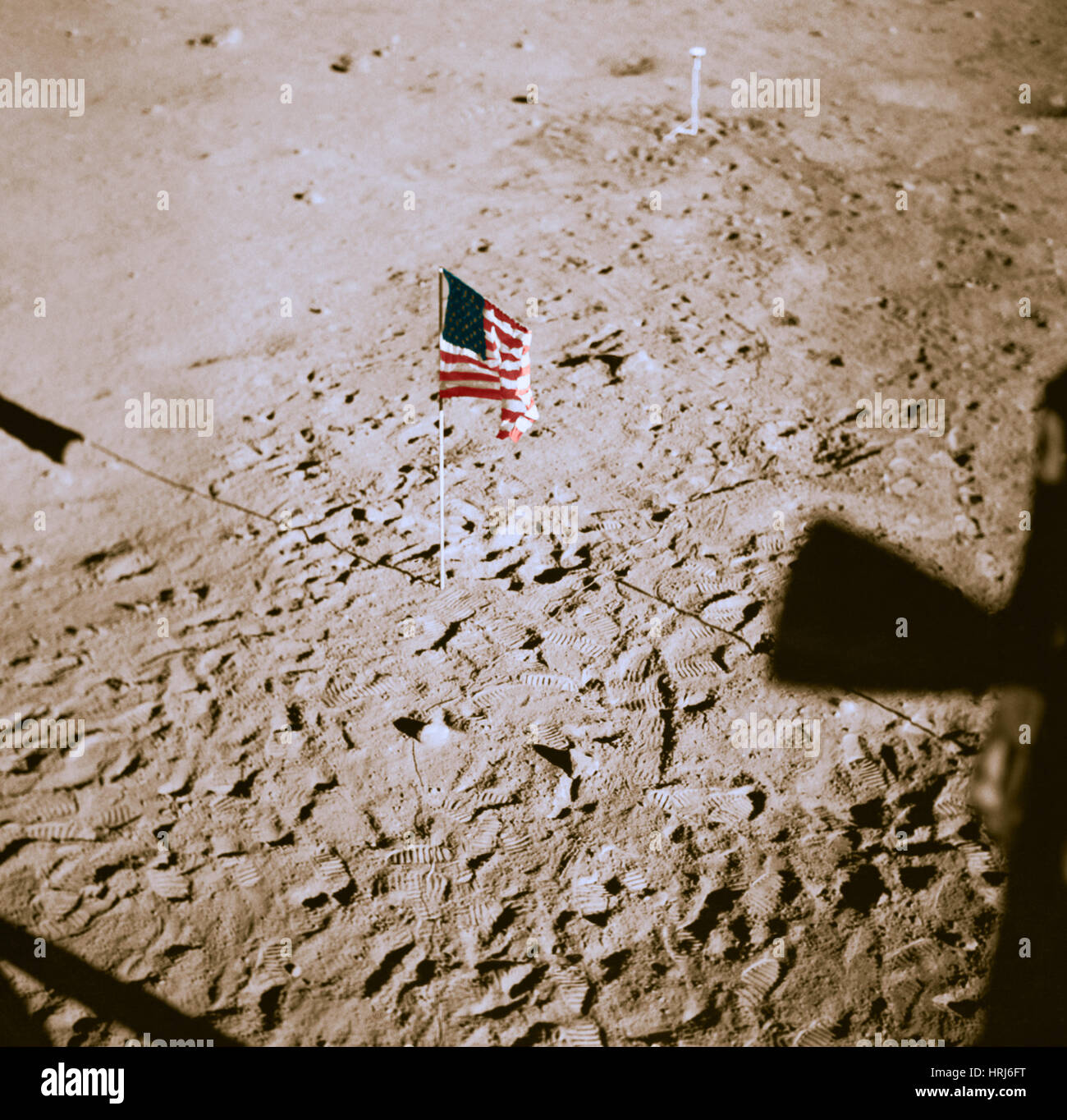 Drapeau américain sur la Lune, 1969 Banque D'Images