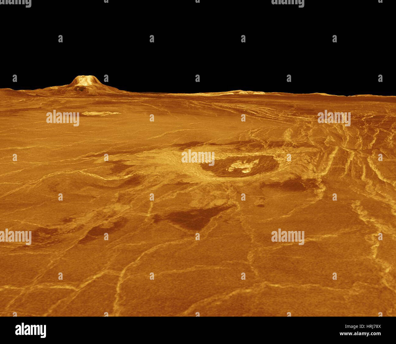 Vénus, 3D Perspective d'Eistla Regio Banque D'Images
