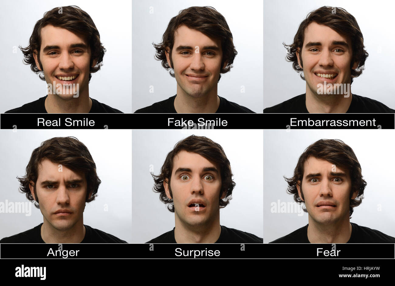 Différentes expressions du visage Banque D'Images
