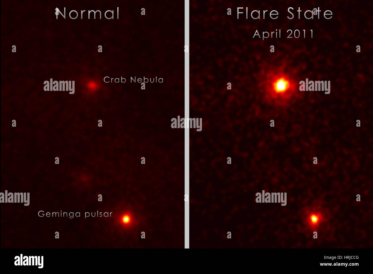 Nébuleuse du Crabe, M1, NGC 1952, les rayons Gamma Banque D'Images