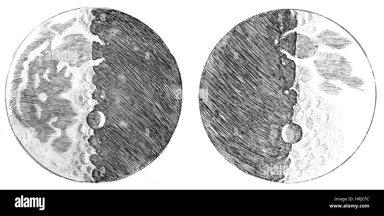 Galileo Galilei, lune des cartes, 1610 Banque D'Images