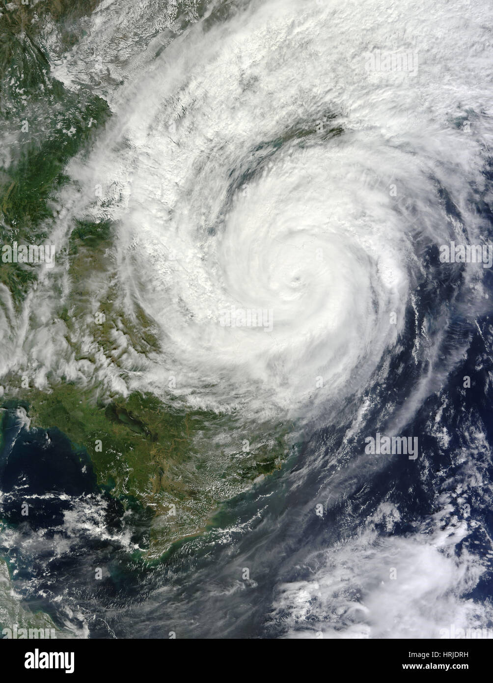 Le typhon Haiyan sur l'île de Hainan, Chine Banque D'Images