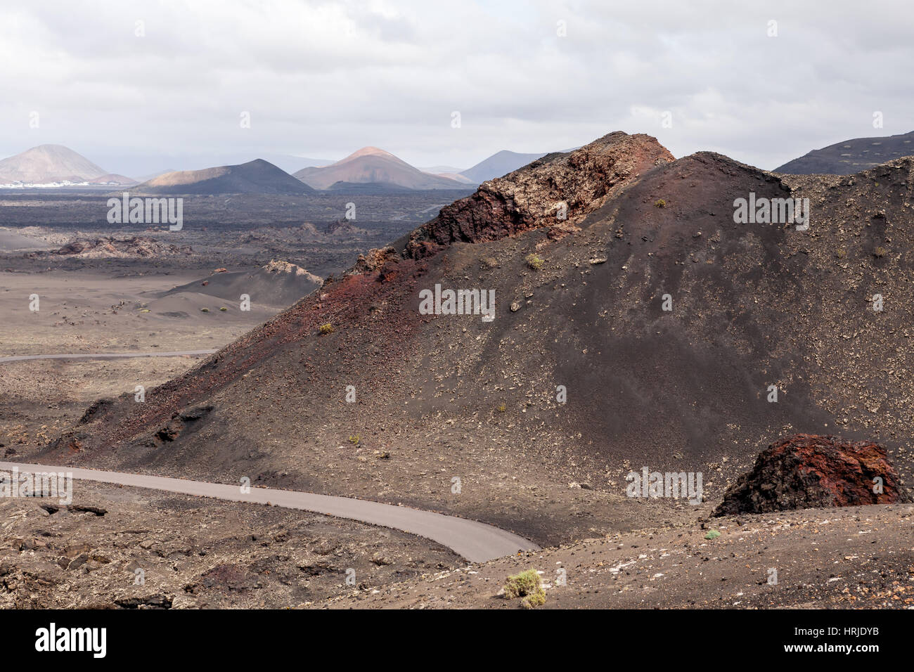 Paysage volcanique de Lanzarote, îles Canaries, Espagne Banque D'Images
