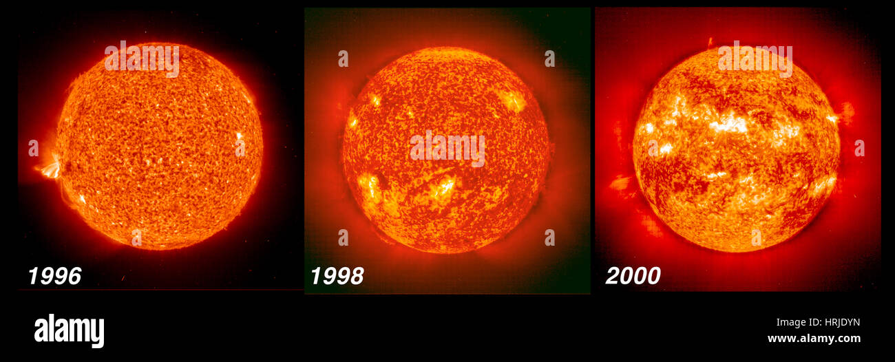 Augmentation de l'activité solaire, le cycle solaire 23, EIT Banque D'Images